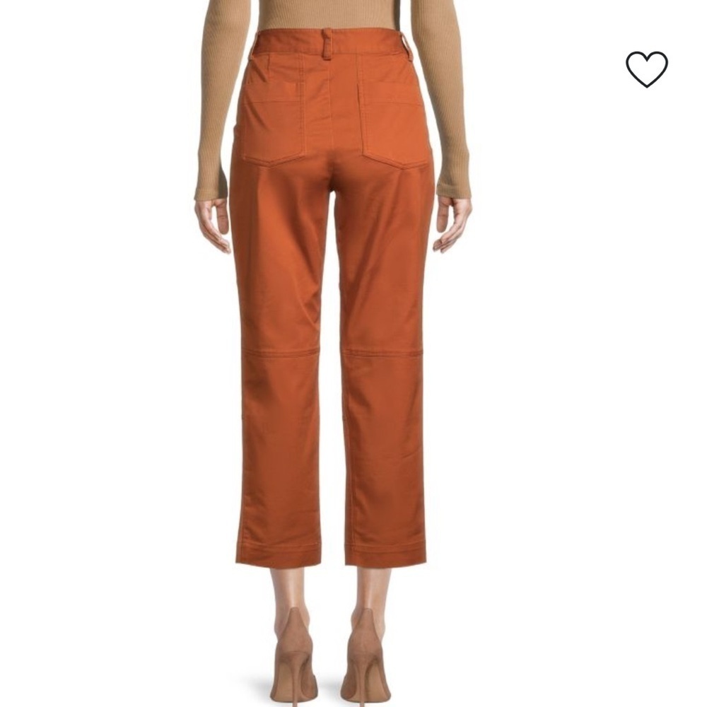 Derek Lam 10 Crosby Therese Cropped Straight Leg Trouser Pants cinnamon D-17 - Picture 2 of 10